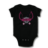 Biker-in-Training (pink print) - Baby onesie