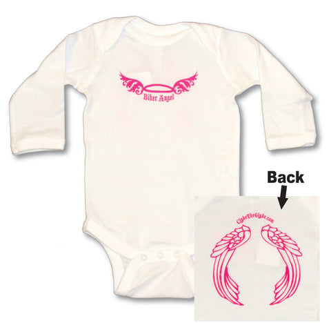 Biker Angel (front and back design) - Baby onesie